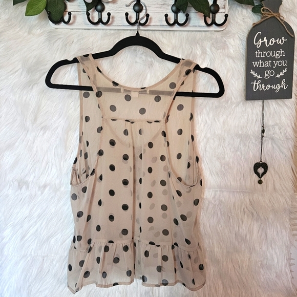 XXI Sheer Lightweight Peplum Layering Tank Blouse - Picture 2 of 4